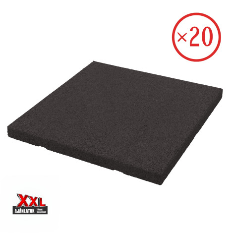 XL ReFlex Playzone40 gumilap csomag, 4x50x50 cm, fekete – 20 db / 5 m²
