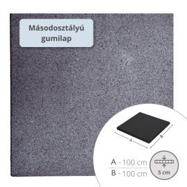 MÁSODOSZTÁLYÚ Gumilap esésvédő ReFlex - 5x100x100 cm fekete