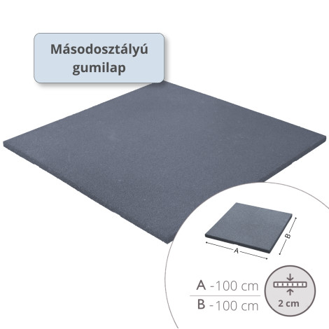 MÁSODOSZTÁLYÚ - Gumilap ReFlex Fitness - 2x100x100 cm szürke