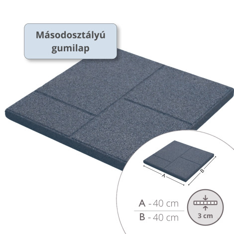 MÁSODOSZTÁLYÚ ReFlex Step 2in1 gumilap, 3x40x40, szürke